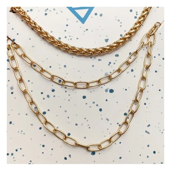 Amelia Rue NEW layering necklace set gold tone - Picture 2 of 7